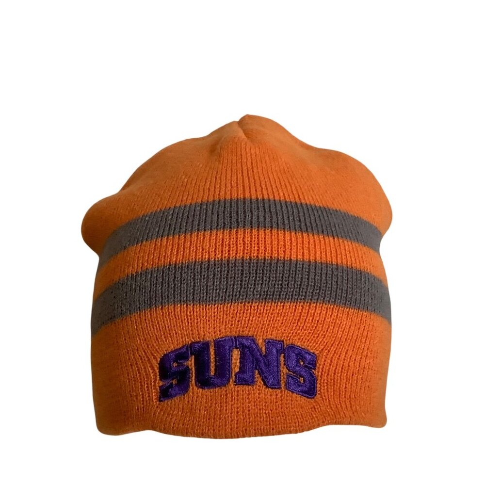 NBA Phoenix Suns Orange Gray Striped Beanie Cap One Size Elevation Korea Made‎